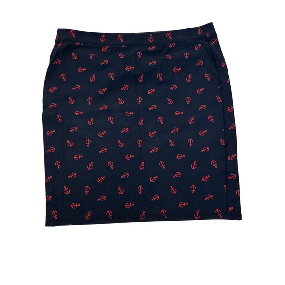 Old Navy Dresses & Skirts - Old Navy Short Pencil Skirt Womens L Navy Blue Red Anchors Stretch Pull On